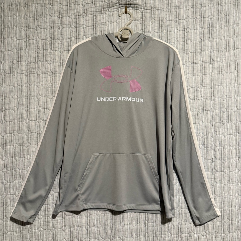 Under Armour Light Gray Tank Top with Black Logo